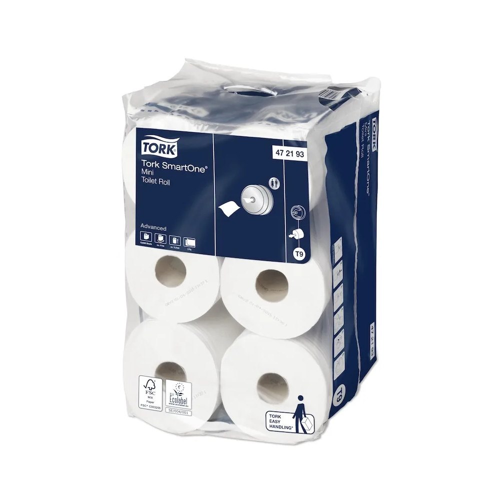TORK Toiletpapir Tork T9 Advanced SmartOne® Mini 2-lag hvid