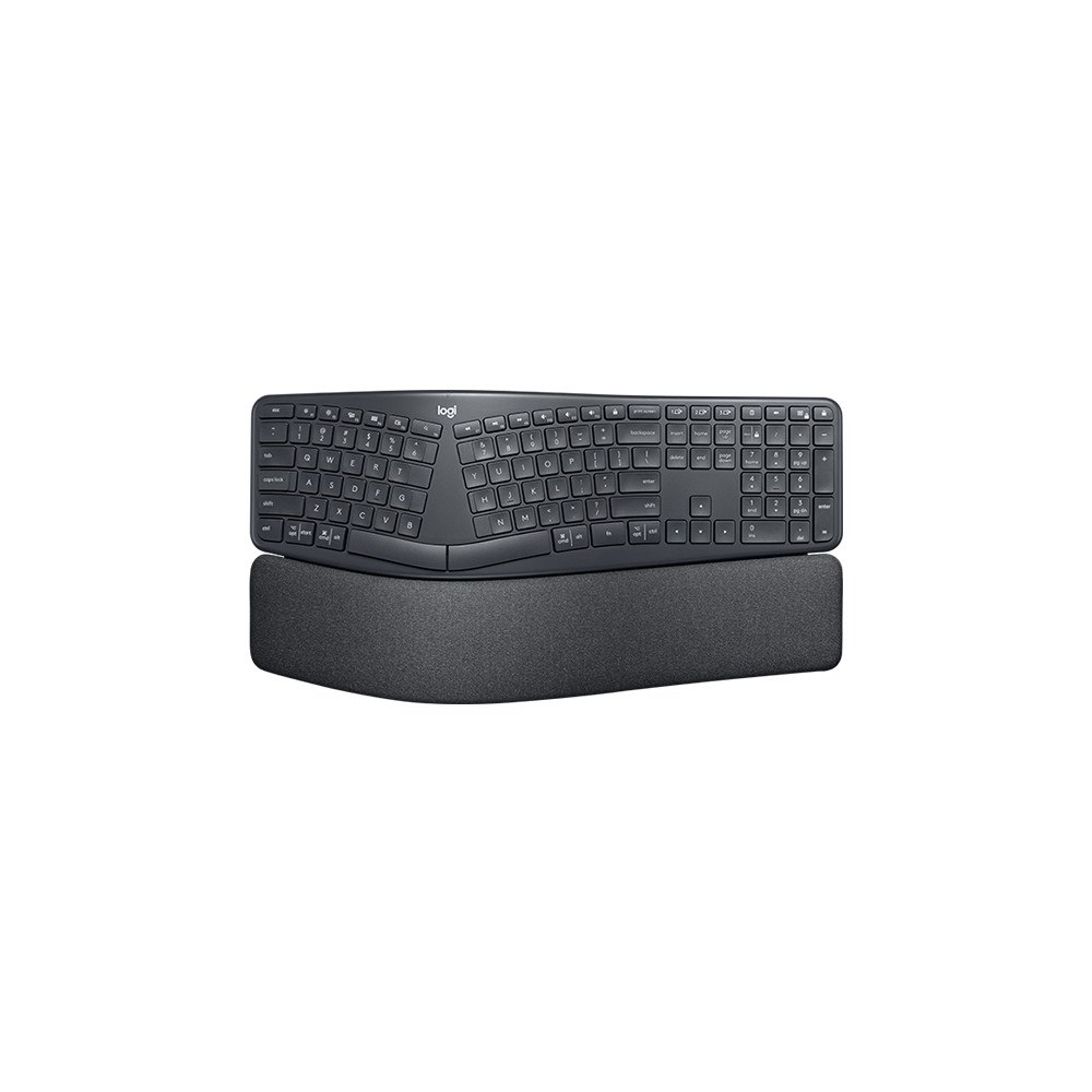 Logitech Logitech Ergo K860 tangentbord Trådlös RF + Bluetooth QWERTY Nordic grafit