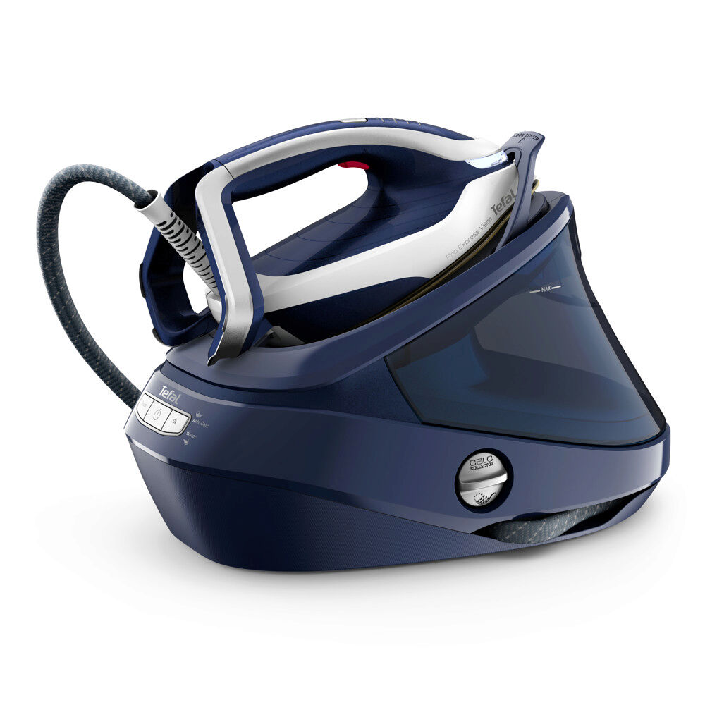 Tefal Tefal Pro Express Vision GV9812E0 ångstrykjärnsladdare 3000 W 1,1 l Durilium AirGlide Autoclean soleplate Blå, Vit