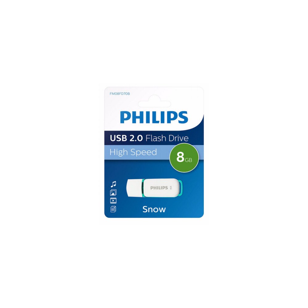 Philips Philips FM08FD70B USB-sticka 8 GB USB Type-A 2.0 Turkos, Vit