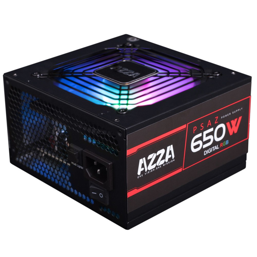 Azza Azza PSAZ-650W(ARGB) strömförsörjningsenheter 20+4 pin ATX ATX Svart