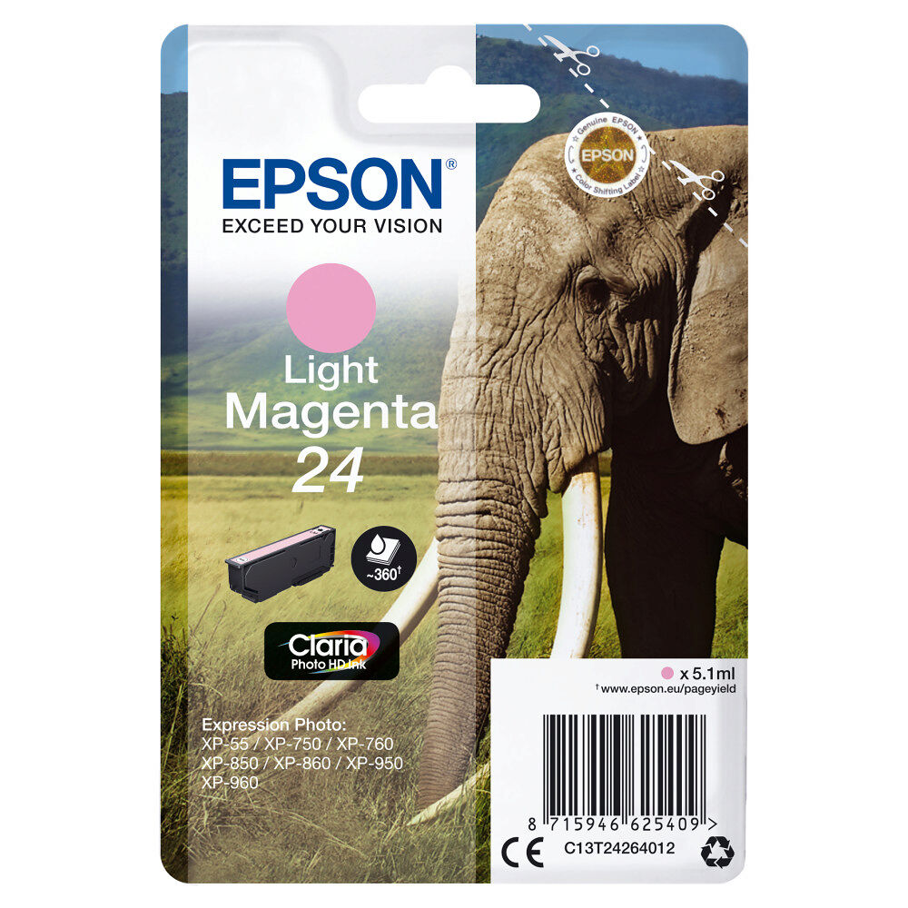 EPSON Epson Elephant Enpack ljus magenta 24 Claria Photo HD-bläck