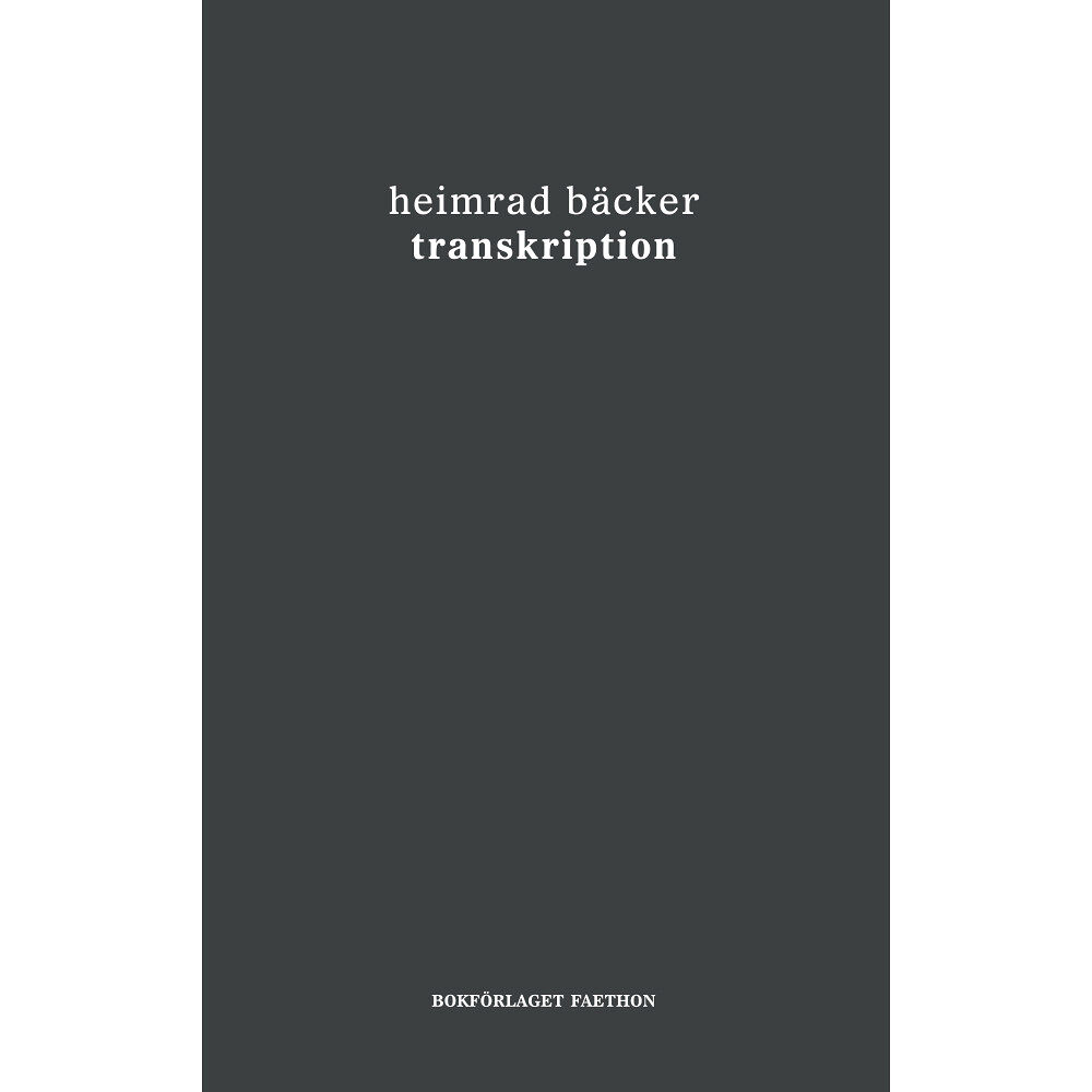 Heimrad Bäcker Transkription (bok, danskt band)