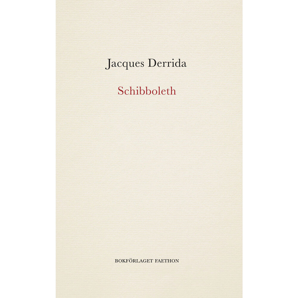 Jacques Derrida Schibboleth (bok, danskt band)