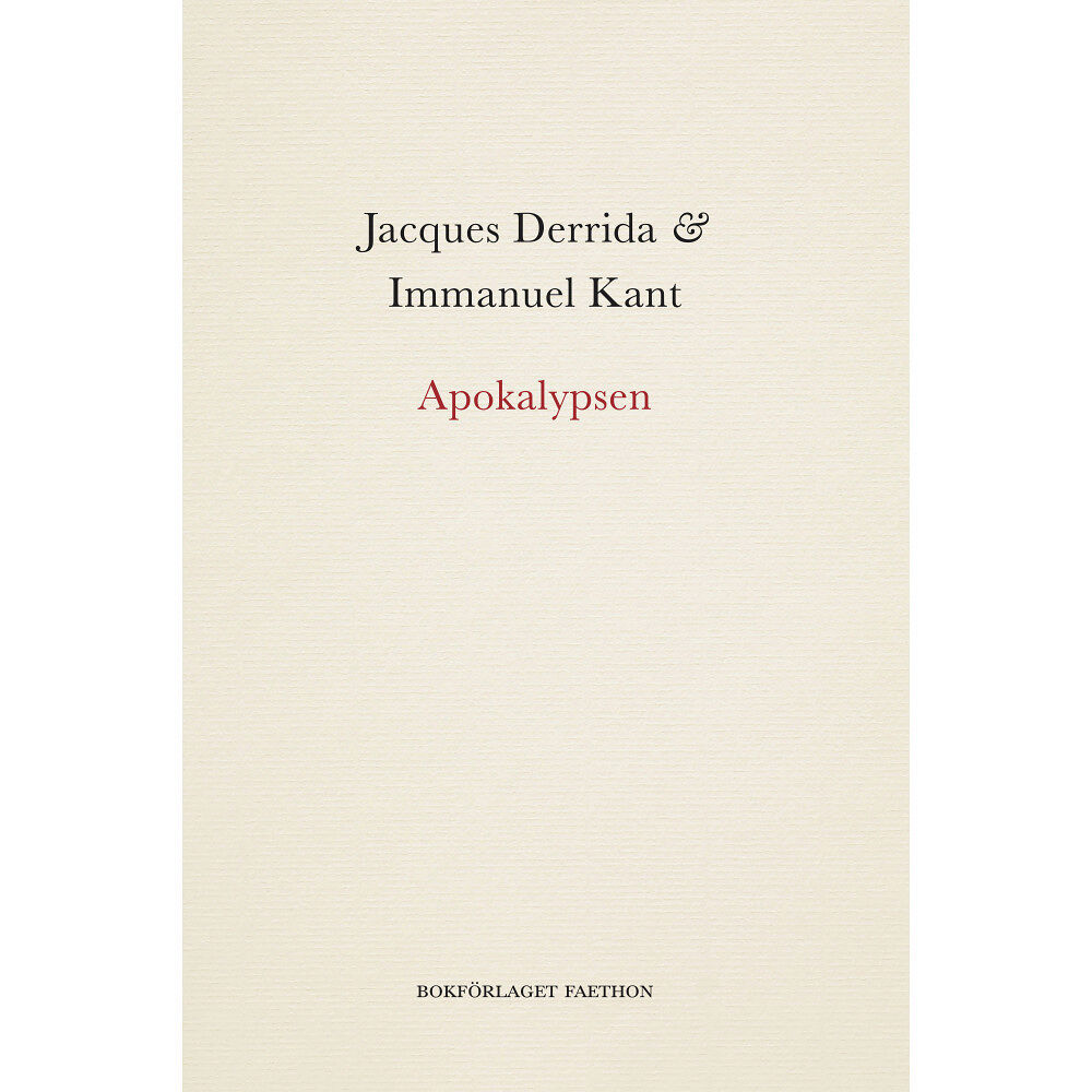Jacques Derrida Apokalypsen (bok, danskt band)