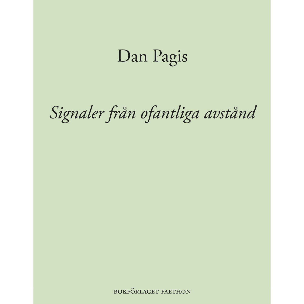 Dan Pagis Signaler från ofantliga avstånd (bok, danskt band)