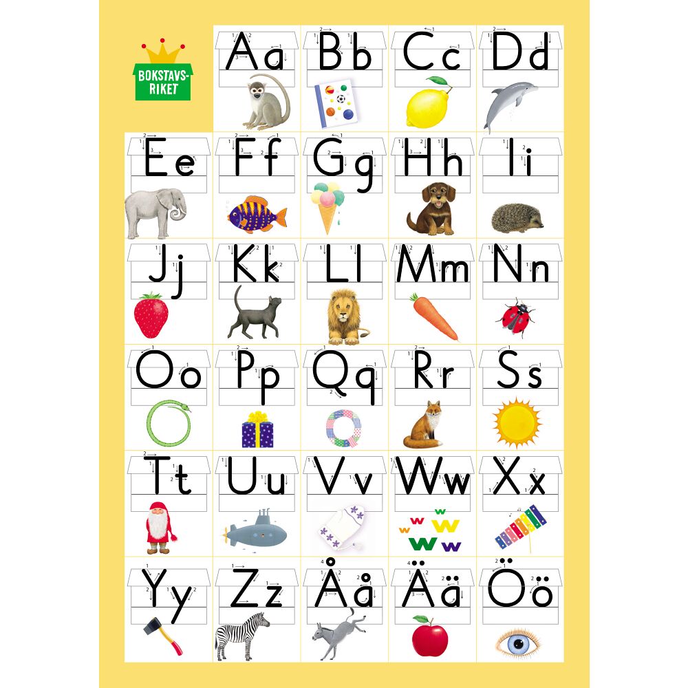 Natur & Kultur Läromedel och Akademi Bokstavsriket/Alfabetskort, 8-pack
