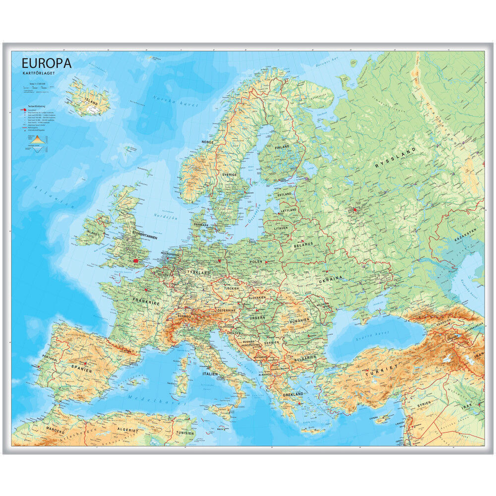 Kartförlaget Europa väggkarta Kartförlaget 1:5,5 mili i papptub