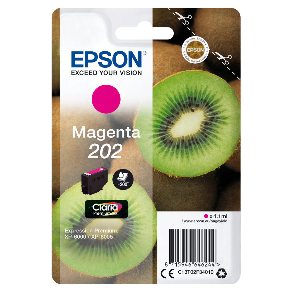 EPSON Epson Kiwi Singlepack Magenta 202 Claria Premium Ink