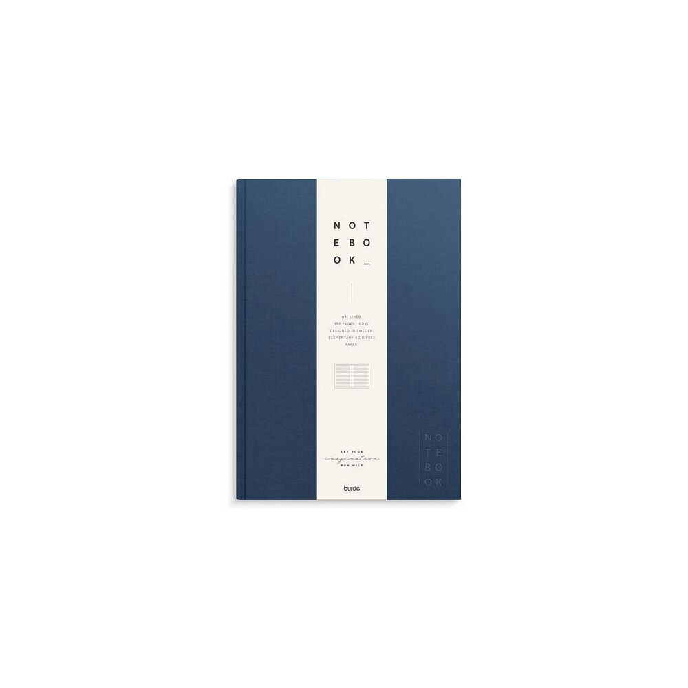 Burde Ant.bok BURDE A4 textil linj mörkblå