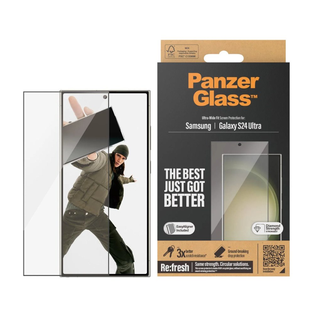 PanzerGlass PanzerGlass - skärmskydd för mobiltelefon - ultrabred passning med EasyAligner