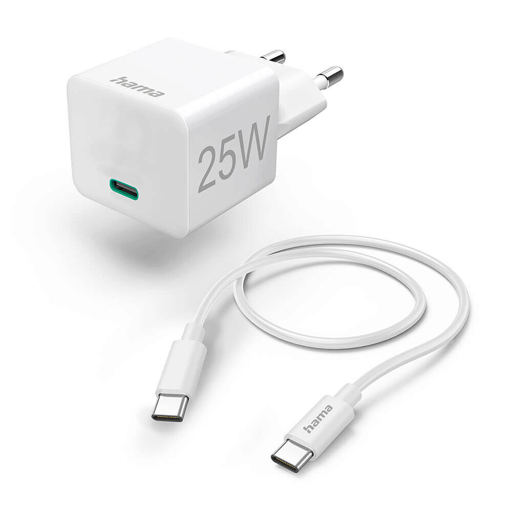 Hama Charger USB-C with USB-C Cable PD 25W 1,5m Cable White