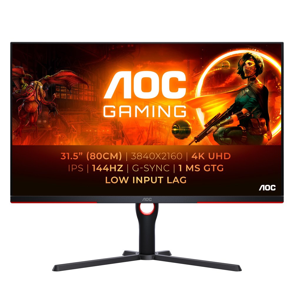 AOC AOC G3 U32G3X LED display 80 cm (31.5") 3840 x 2160 pixlar 4K Ultra HD Svart, Röd