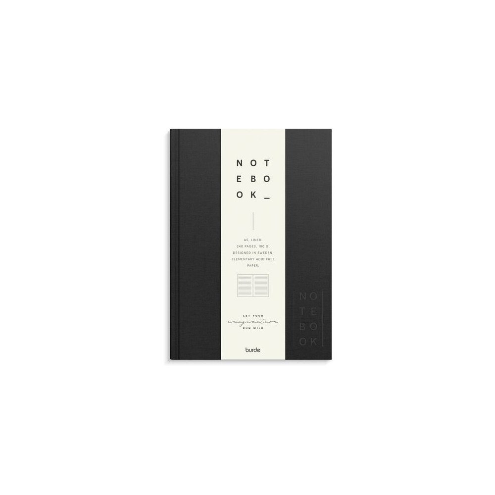Burde Ant.bok BURDE A5 textil linj svart