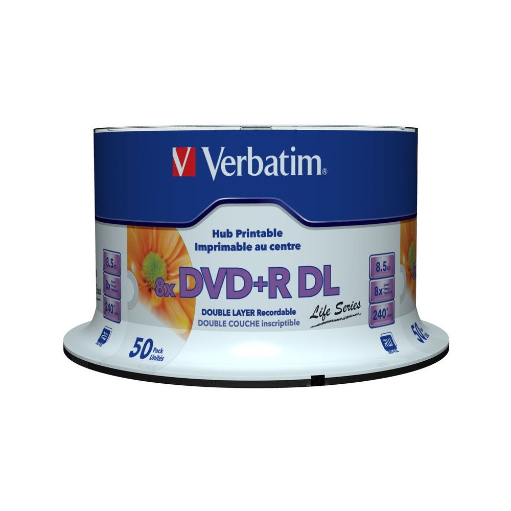 VERBATIM Verbatim 97693 tomma dvd:er 8,5 GB DVD+R DL 50 styck