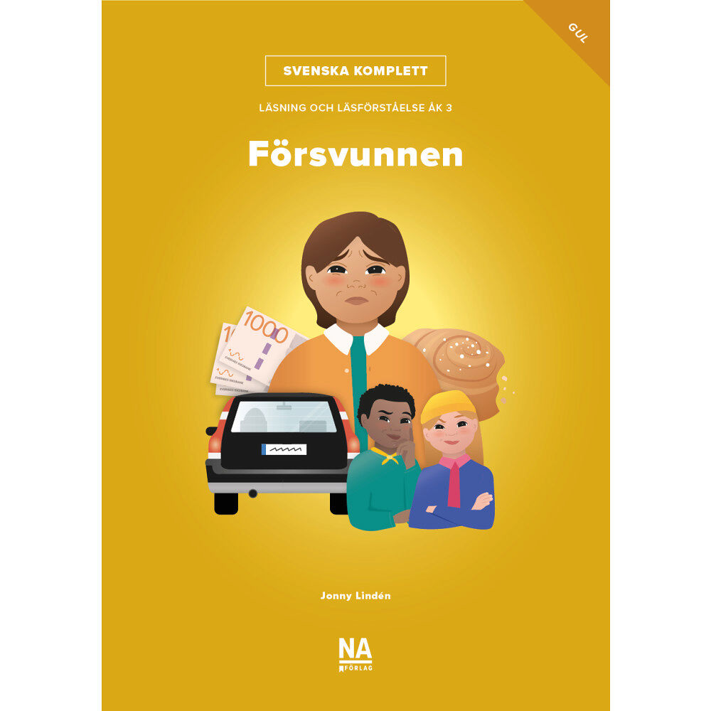 Jonny Lindén Svenska Komplett – Läsning och läsförståelse åk 3 – Försvunnen gul bok (inbunden)