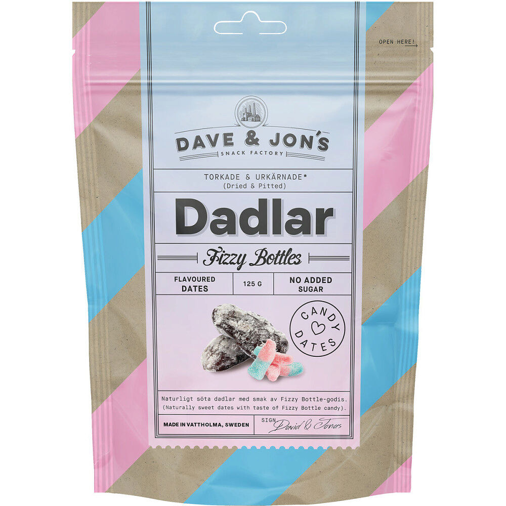 DAVE & JON'S Dadlar Fizzy Bottle 125 g