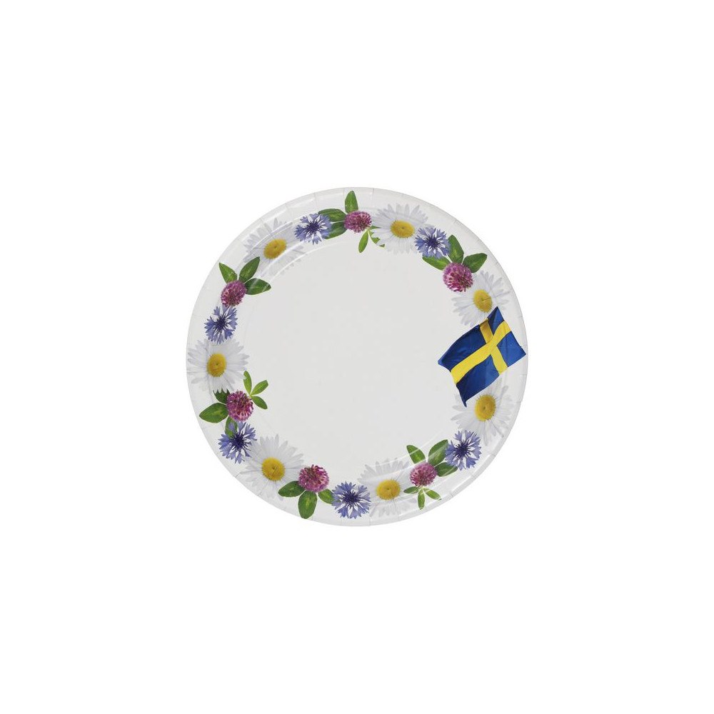 No Brand Tallrik blommor 23cm FSC 8/fp