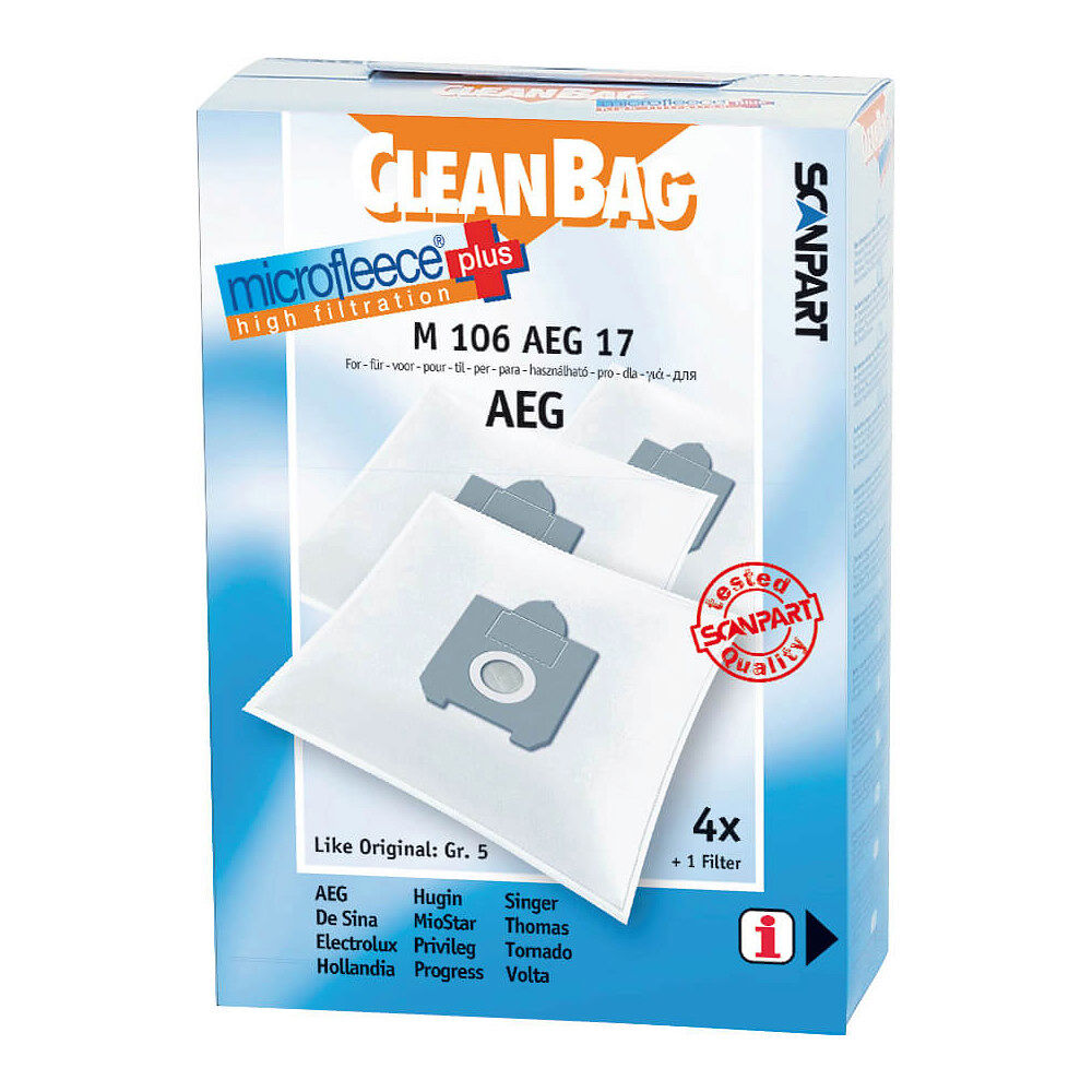 CLEANBAG Microfleece+ Dustbag AEG Gr.5 4+1