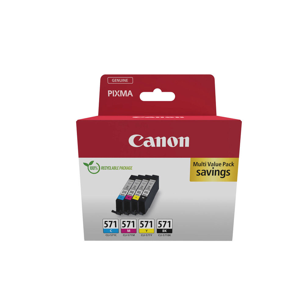 CANON Canon CLI-571 C/M/Y/BK Multipack - 4-pack - svart, gul, cyan, magenta - original - bläcktank