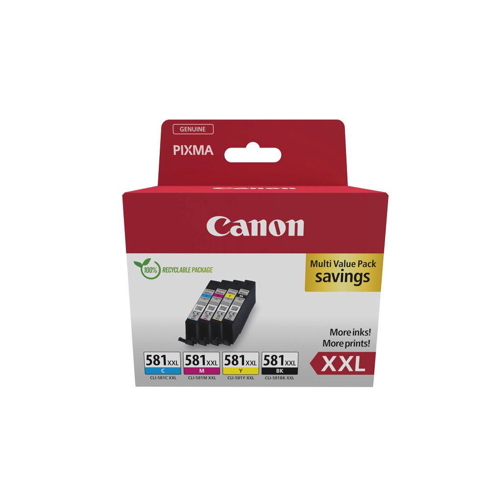 CANON Canon CLI-581XXL C/M/Y/BK Multi Pack - 4-pack - XXL-storlek - svart, gul, cyan, magenta - original - bläcktank