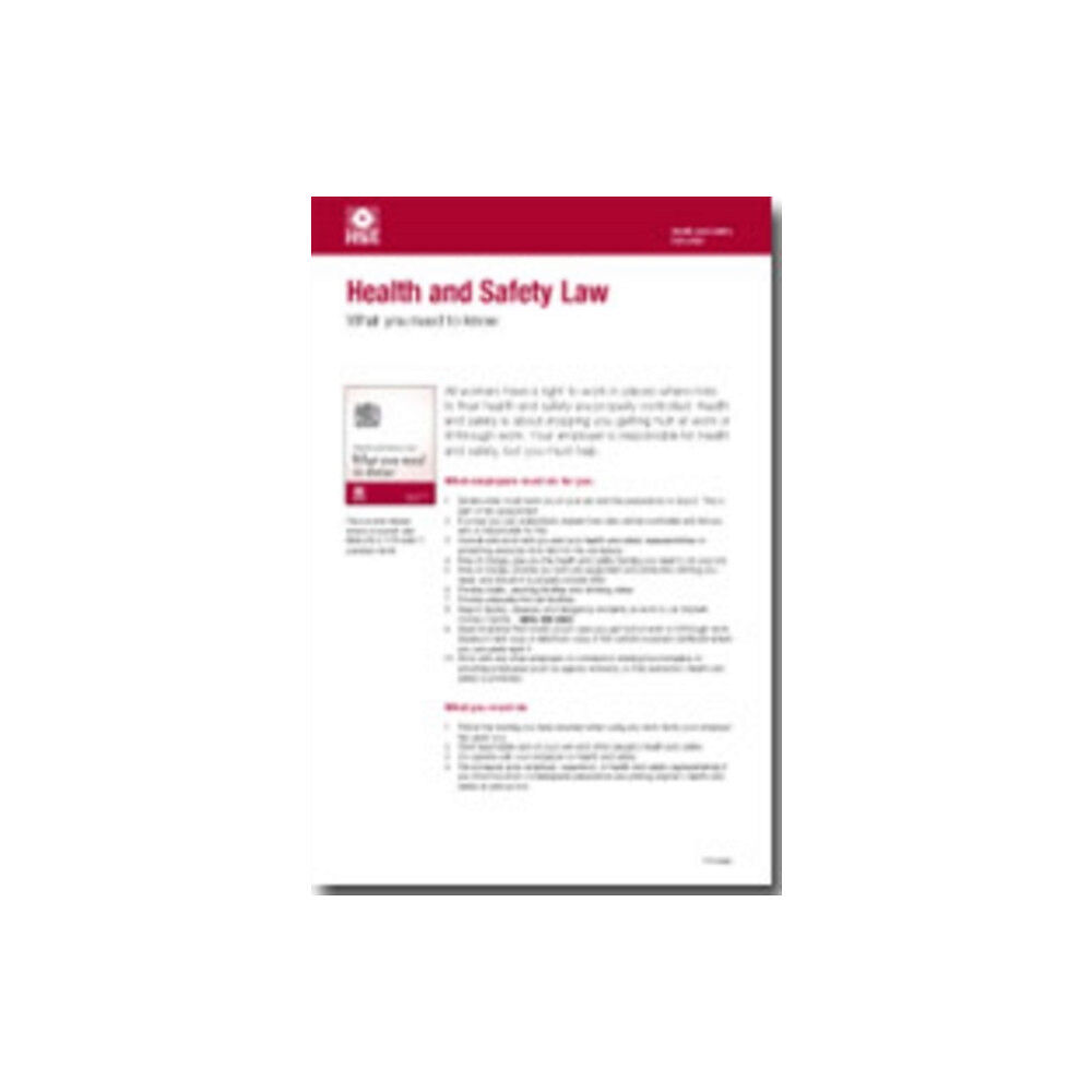 HSE Books Health and safety law: what you should know foldable pocket cards (pack of 25) (häftad, eng)