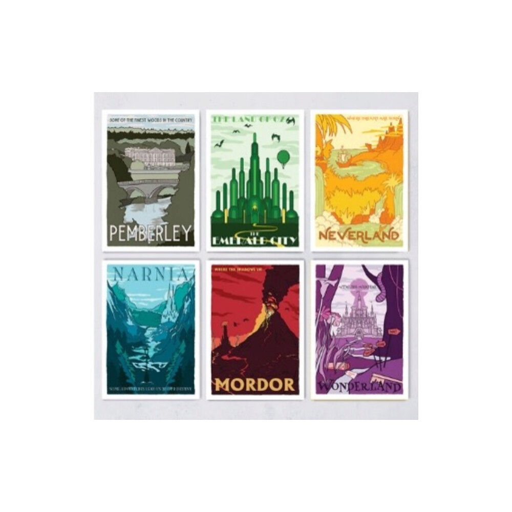BOOKISHLY Fictional Travel Poster - 12 Postcard Set