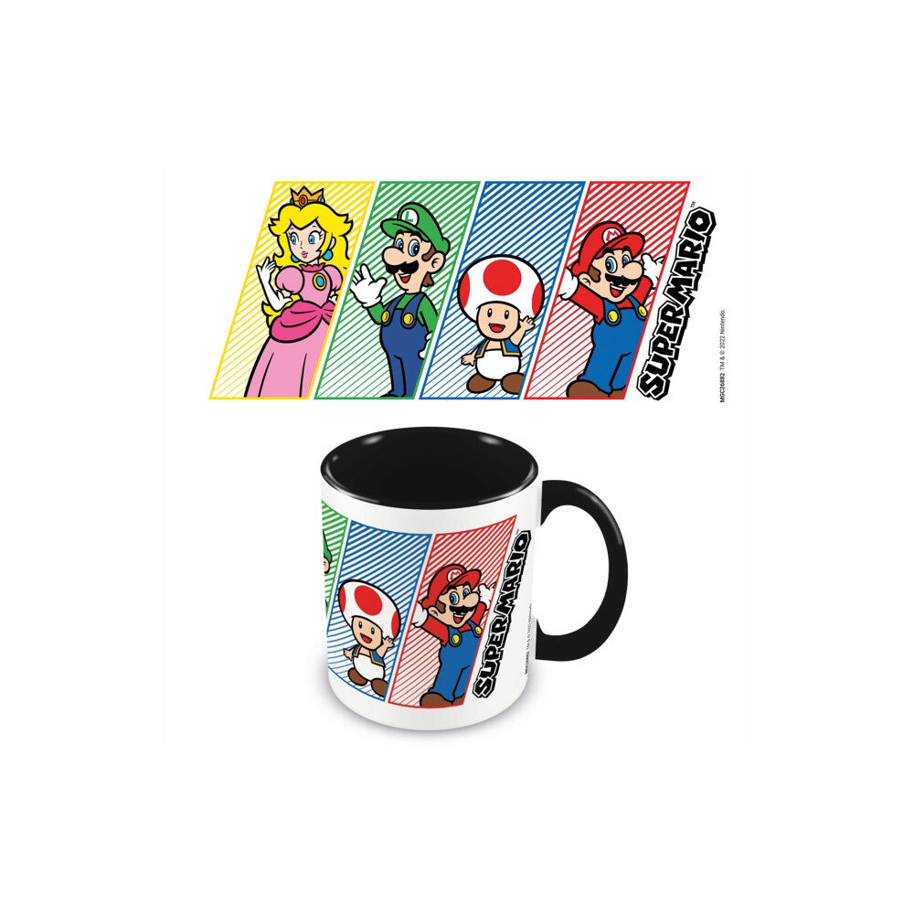 Pyramid International Super Mario (4 Colour) Black 11oz/315ml Coloured Inner Mug
