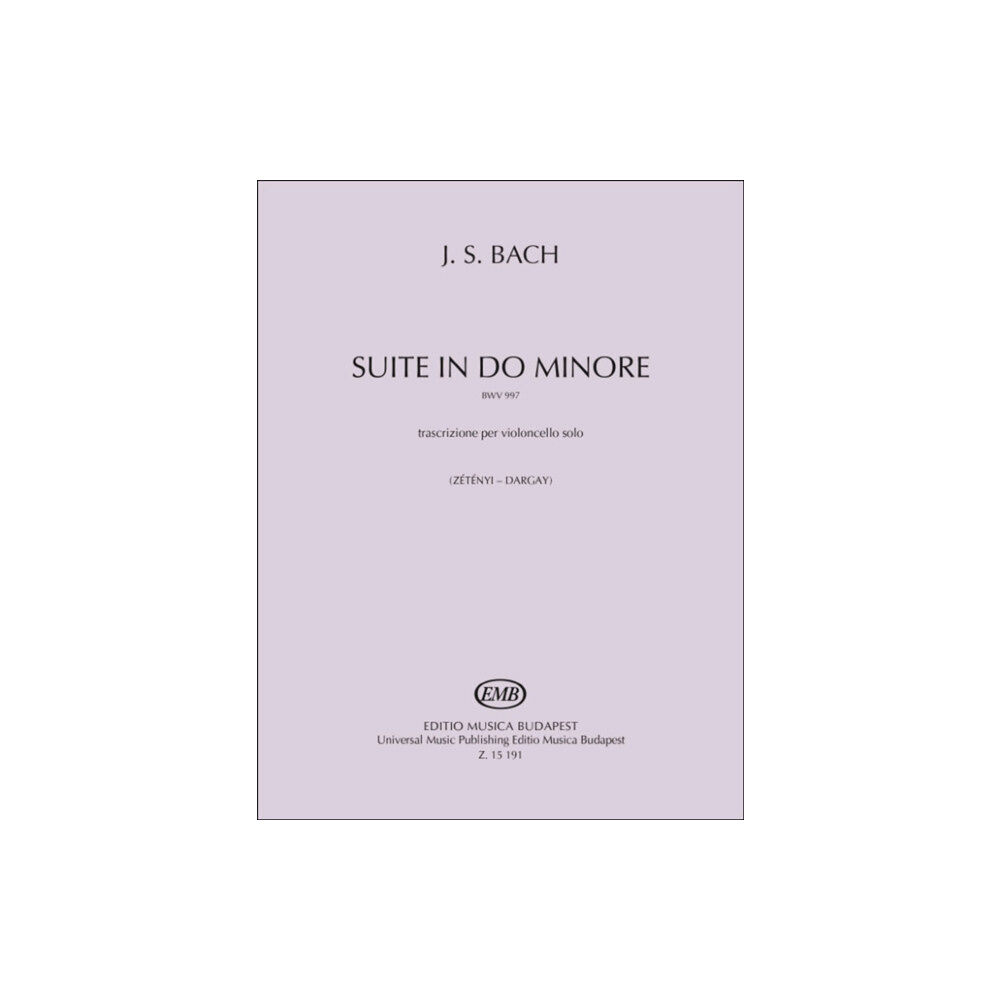 Editio Musica Budapest Zenemukiado Suite in do minore trascrizione per violoncello solo (häftad, eng)
