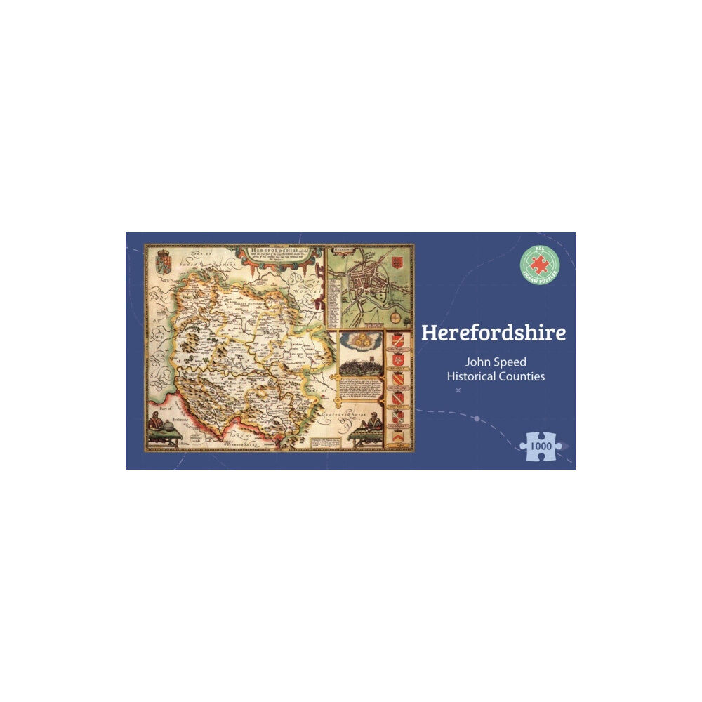 ALL JIGSAW PUZZLES Herefordshire Historical 1610 Map 1000 Piece Puzzle
