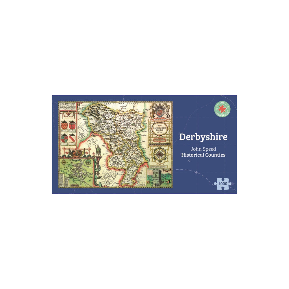 ALL JIGSAW PUZZLES Derbyshire Historical 1610 Map 1000 Piece Puzzle