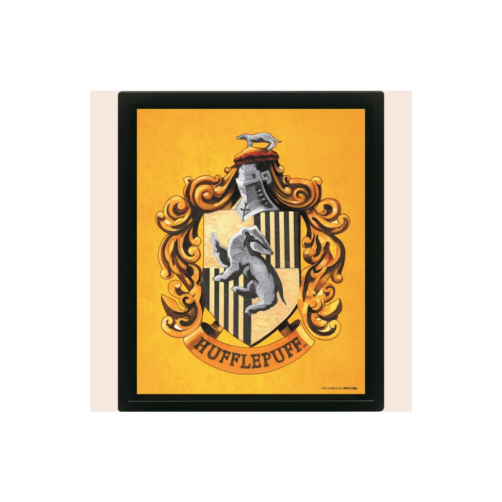 Pyramid International Harry Potter (Colourful Crest Hufflepuff) 3D Lenticular Poster (Framed)