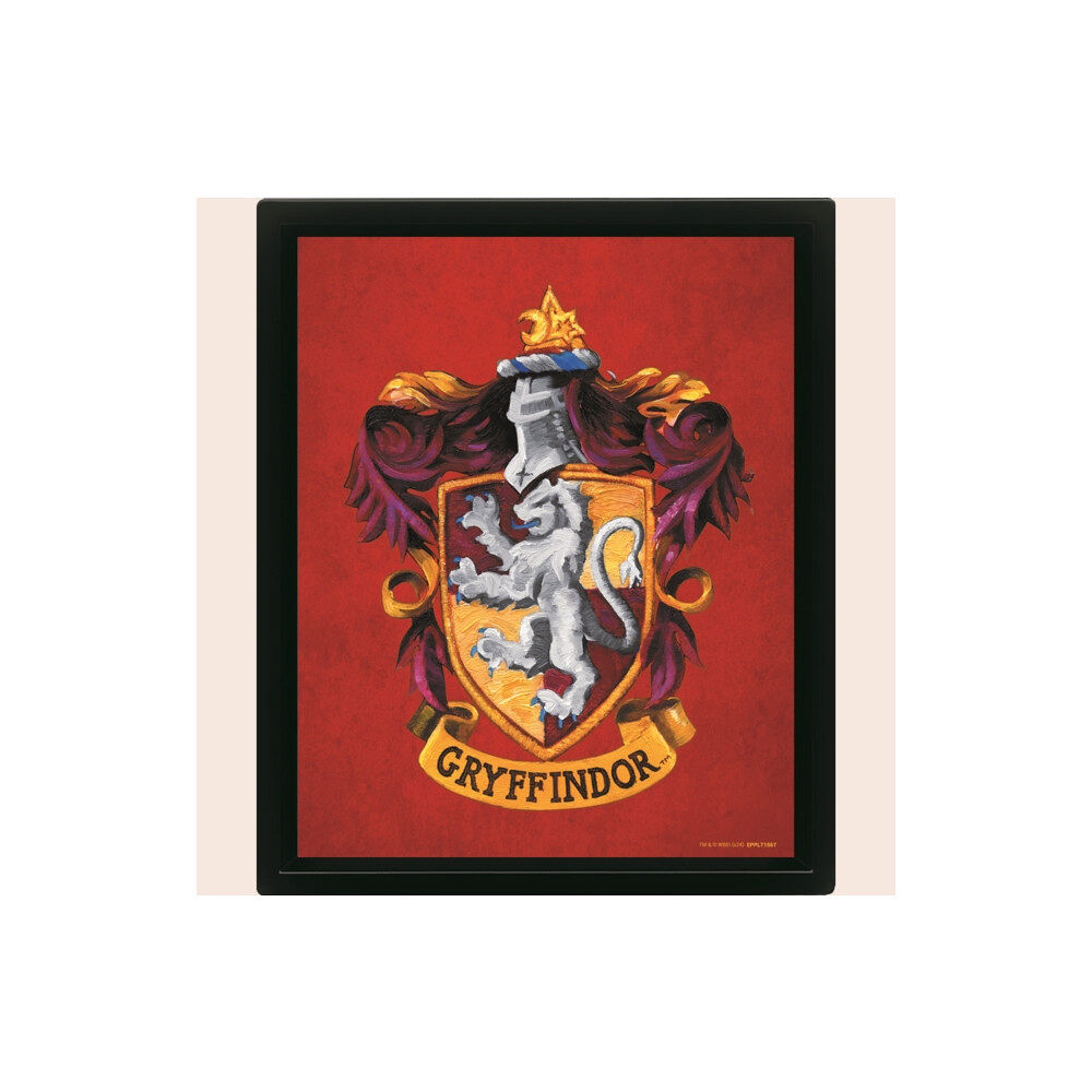 Pyramid International Harry Potter (Colourful Crest Gryffindor) 3D Lenticular Poster (Framed)