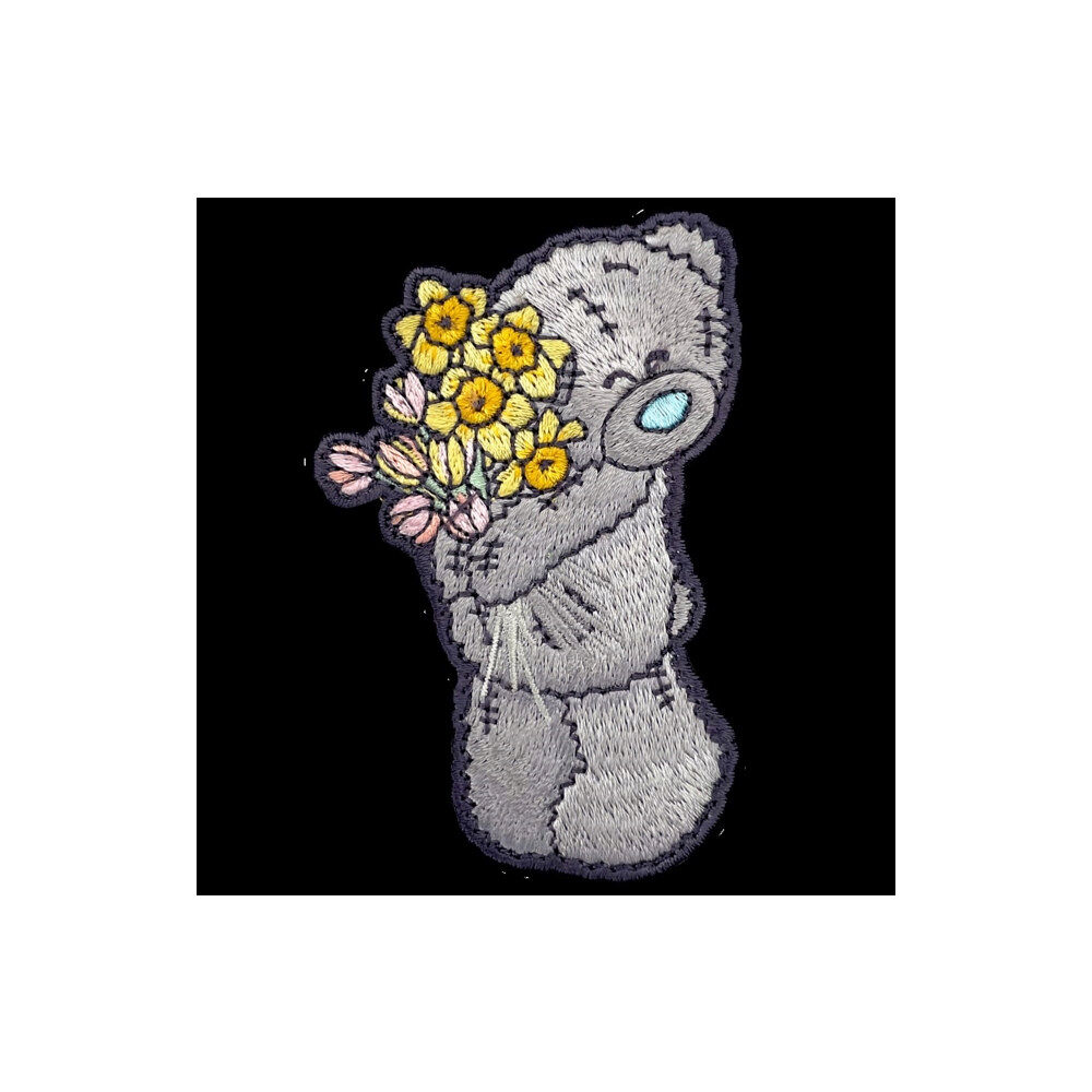 Pawprint Family Tatty Teddy with Flowers Sew On Patch