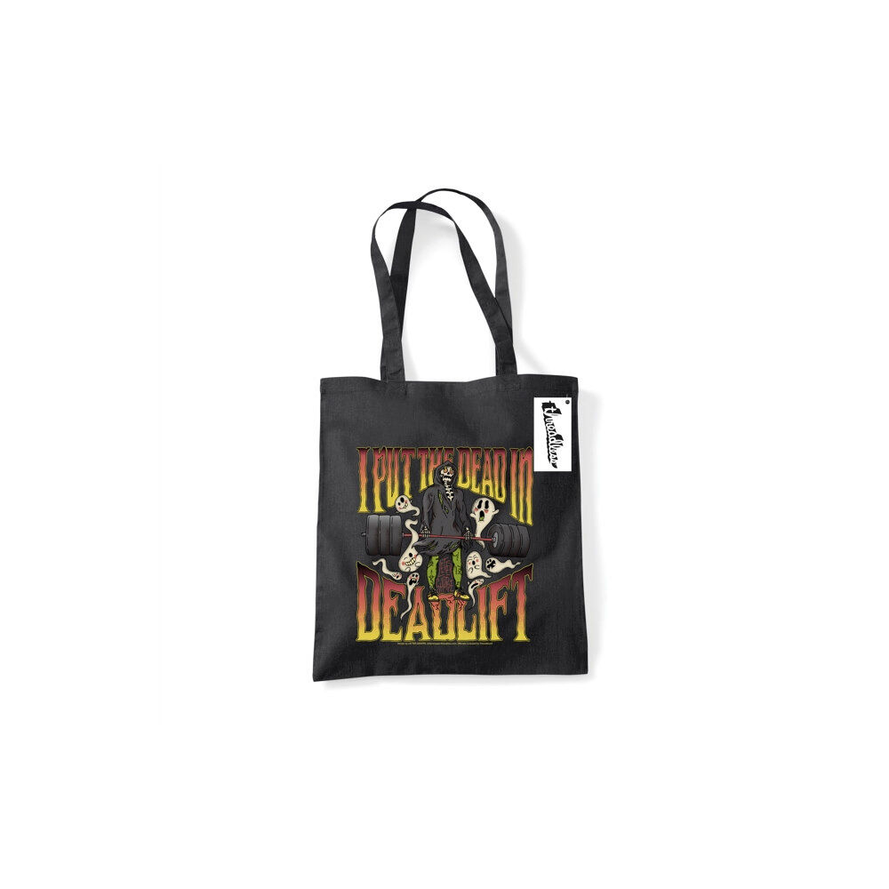Pyramid International Letter Shoppe (I Put The Dead In Deadlift) Black Tote Bag