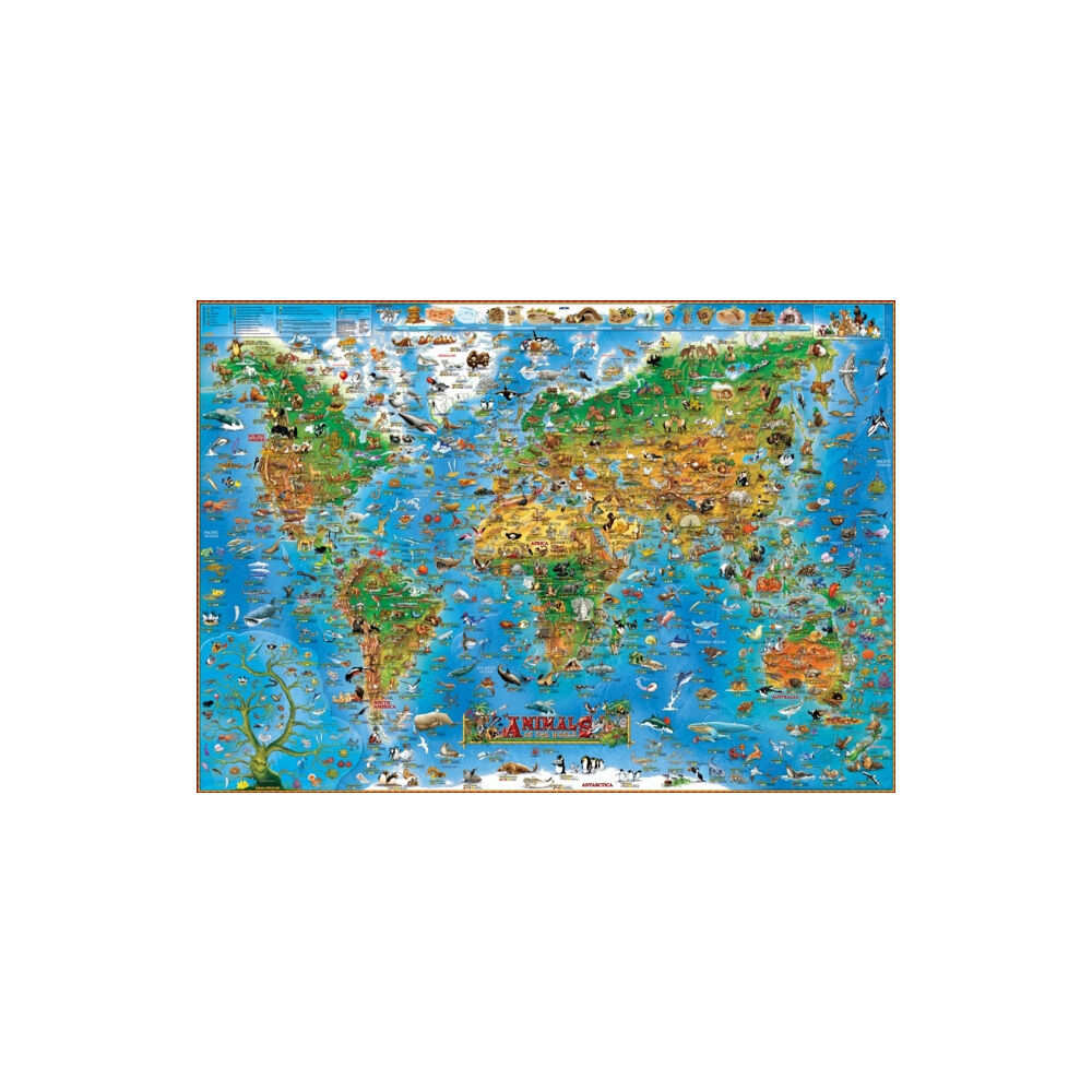 The Genuine Company Limited Animals of the World kids wall map laminated