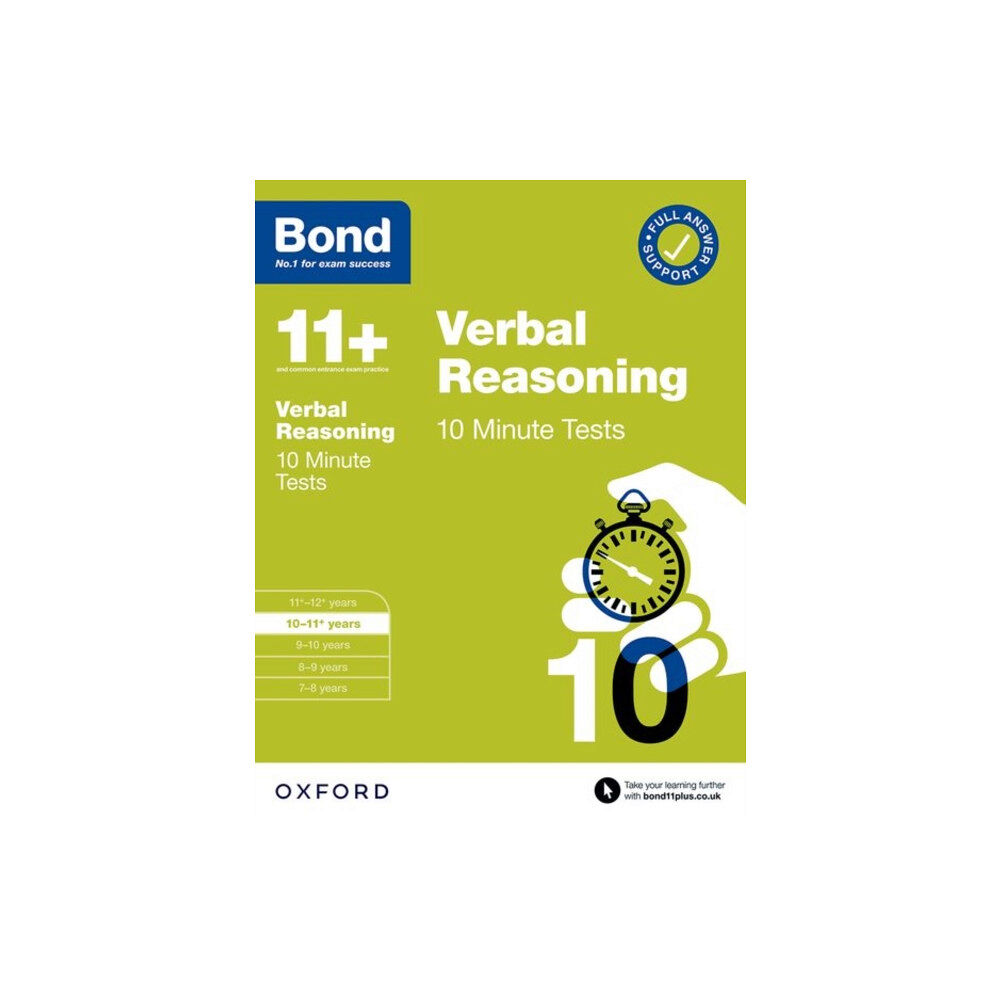 Oxford University Press Bond 11+ 10 Minute Tests Verbal Reasoning 10-11 years: For 11+ GL assessment and Entrance Exams (häftad, eng)