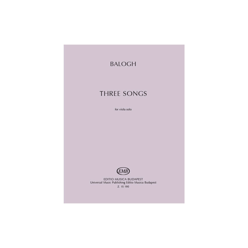 Universal Music Publishing Editio Musica Budapest Three Songs for Solo Viola (häftad, eng)