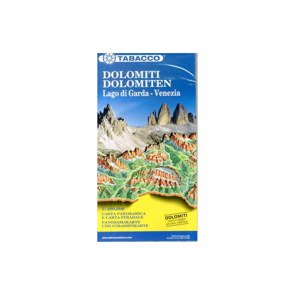 Tabacco Dolomites / Lake Garda / Venice road map & panoramic map