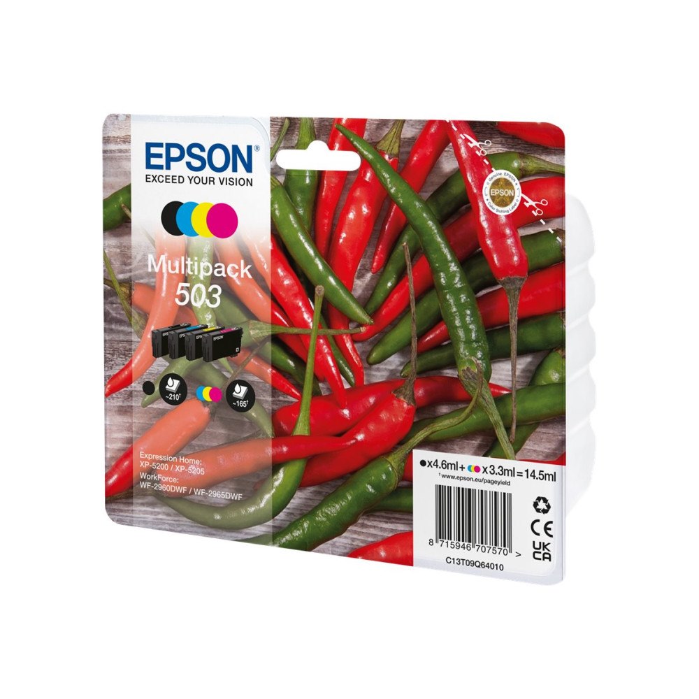 EPSON Epson 503 bläckpatroner 4 styck Original Standardavkastning Svart, Cyan, Magenta, Gul
