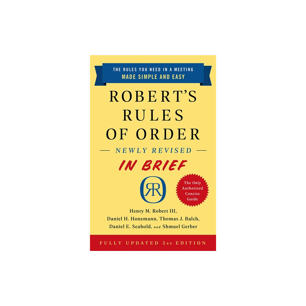 PublicAffairs,U.S. Robert's Rules of Order Newly Revised In Brief, 3rd edition (häftad, eng)
