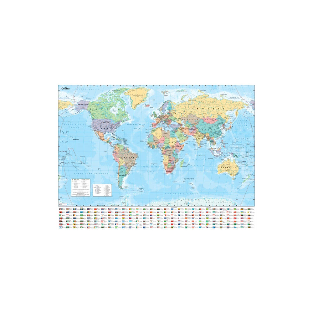 HarperCollins Publishers Collins Large World Wall Laminated Map (70 x 91.5 cm)