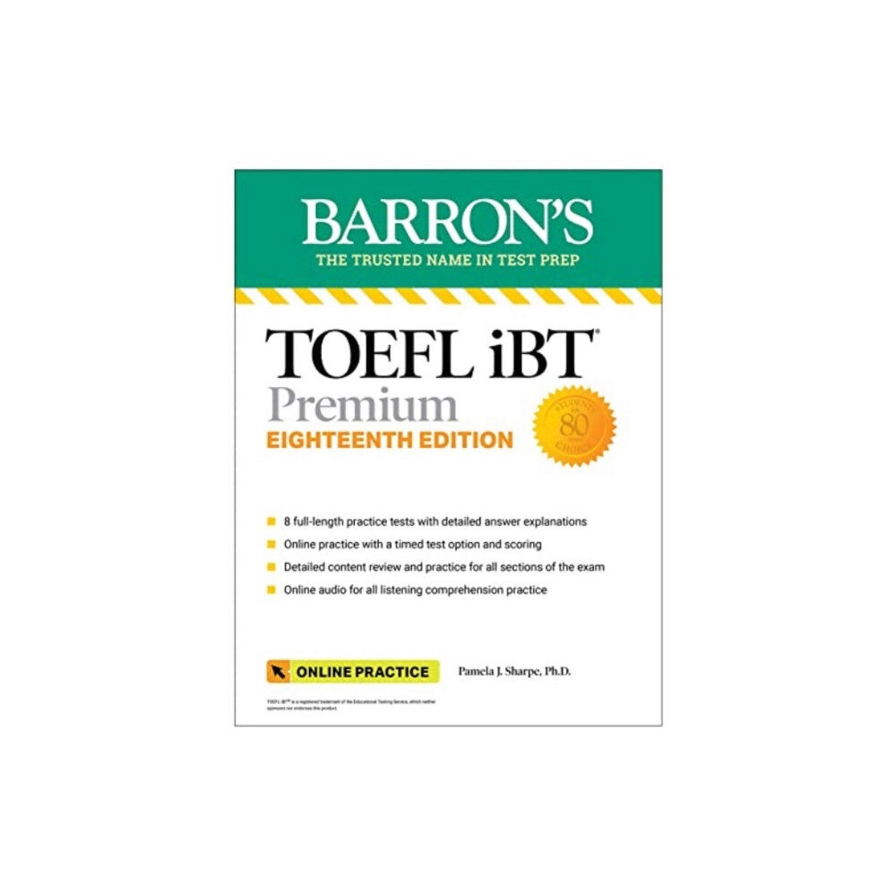 Kaplan Publishing TOEFL iBT Premium with 8 Practice Tests + Online Audio, Eighteenth Edition (häftad, eng)