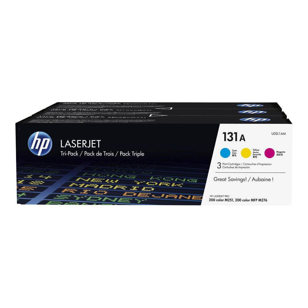 Hewlett-Packard HP 131A - 3-pack - gul, cyan, magenta - original - LaserJet - tonerkassett (U0SL1AM)