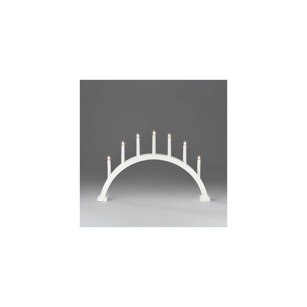 KONSTSMIDE Elljusstake 7 ljus 59x38,5cm trä vit