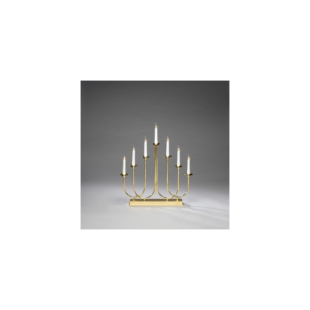 KONSTSMIDE Elljusstake 7 ljus LED 46x53cm mässing