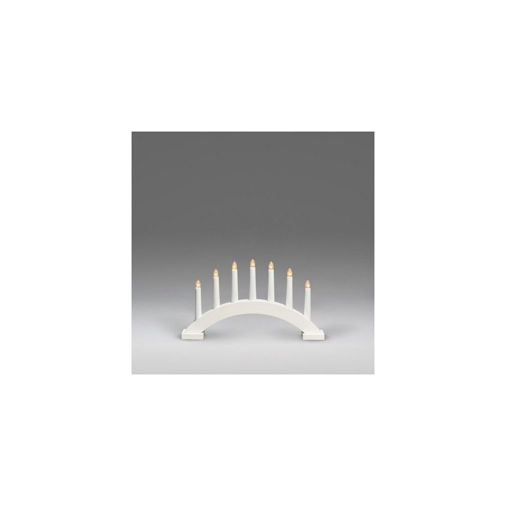 KONSTSMIDE Elljusstake 7 ljus 39x23cm trä vit