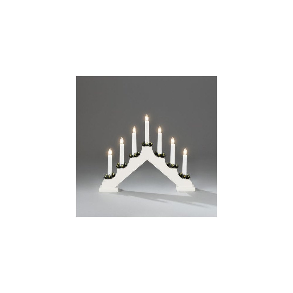 KONSTSMIDE Elljusstake 7 ljus 38x30cm trä vit