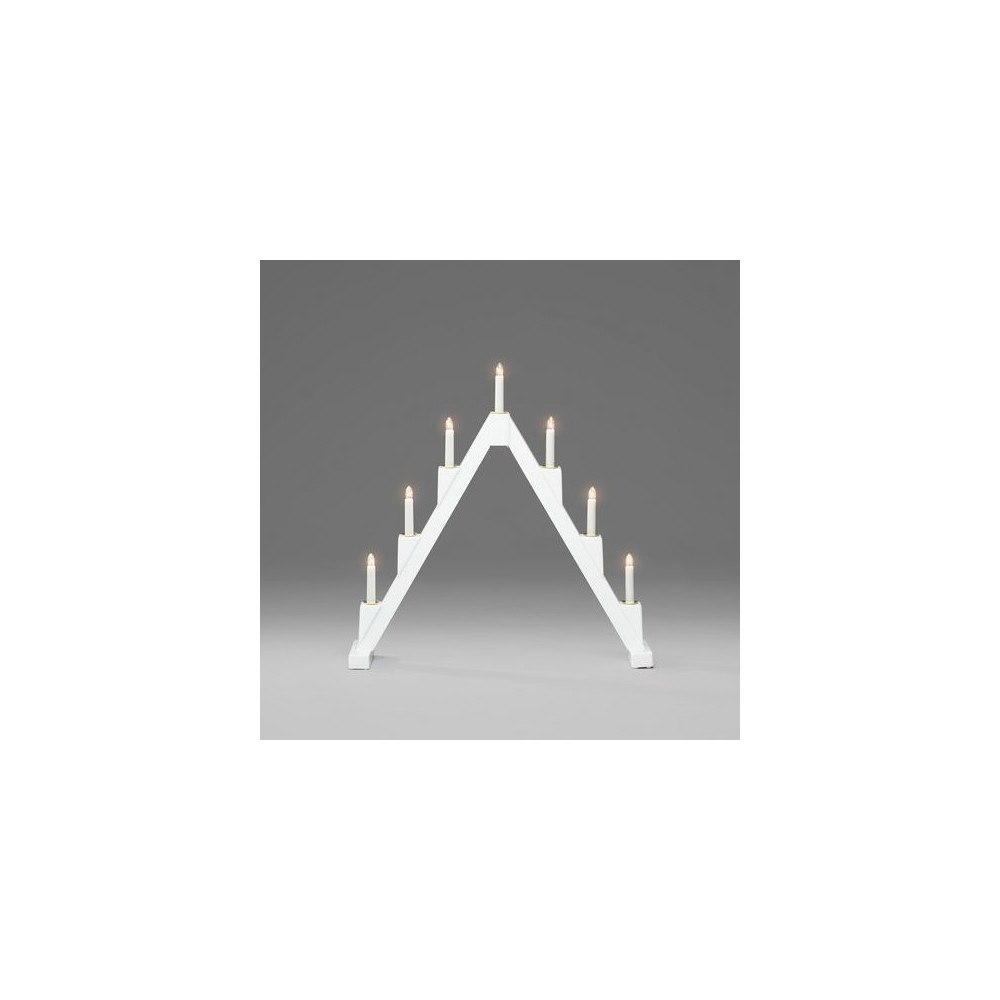 KONSTSMIDE Elljusstake 7 ljus vikbar 56x56 trä vit