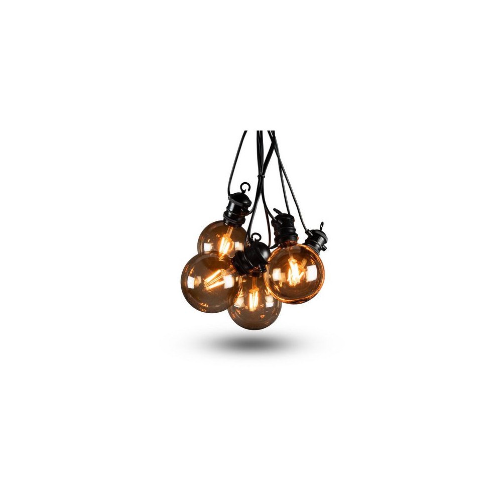 KONSTSMIDE Ljusslinga 10 amber LED 4,5m svart